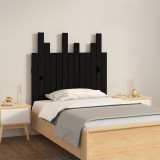 Cumpara ieftin Tăblie de pat pentru perete, negru, 82,5x3x80 cm lemn masiv pin