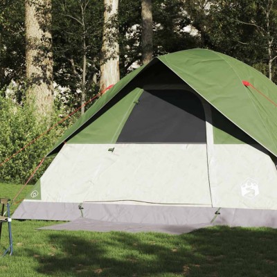 vidaXL Cort de camping cupolă pentru 6 persoane, verde, impermeabil foto