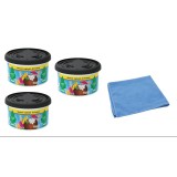 Odorizant auto Wunder baum Fiber Can 3 Pack Tropical si Laveta Microfibra