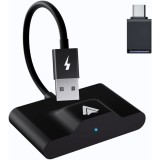 Cumpara ieftin Modulator Android Auto Wireless HASEPE, Smart USB car play, reconectare automata, compatibil USB normal sau USB tip C, multifunctional, negru