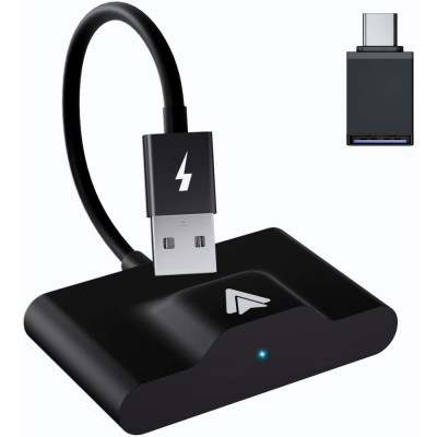 Modulator Android Auto Wireless HASEPE, Smart USB car play, reconectare automata, compatibil USB normal sau USB tip C, multifunctional, negru foto