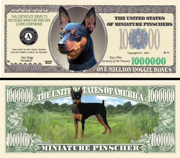 !!! SUA = FANTASY NOTE = MINI PINSCHER - 2006 - UNC / SERIA CAINI , WOOF