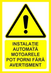 Placuta pentru instalatie automata motoarele pot porni fara avertisment foto