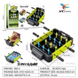 Masa de fotbal cu teren Flippy, 4 manere, cu Tablou Scor, din Metal, Lemn si ABS, 37x7.5x22 cm, Design Verde, pentru copii/adulti