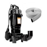 Set Pompa Apa Murdara cu Tocator si Plutitor, Einbach Hunter DE-5510 CUT, 750W, 300 l/min + Furtun 20 m + Colier Prindere, IBO Polonia