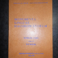 MONUMENTA LINGUAE DACOROMANORUM. BIBLIA 1688 partea a IV-a NUMERI