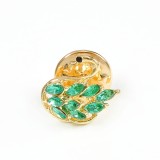 Brosa martisor lebada cu pietre verzi