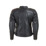 Geaca moto dama din piele W-TEC Sheawen, neagra, cu protectii detasabile