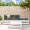 Gossi set mobilier relaxare de gradina, 4 piese, alb, lemn masiv pin