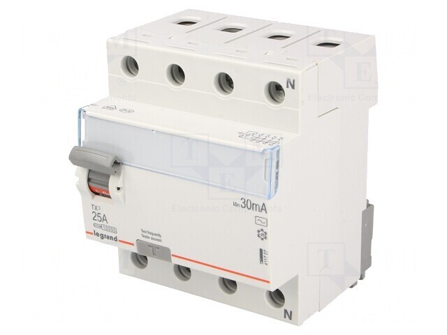 &Icirc;ntrerupător diferenţial 4P 25A 30mA 400V