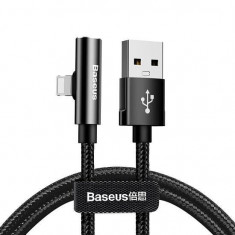 Cablu iPhone Lightning 1.2m 2.4A + Conector Audio - Baseus Rhythm Bent CALLD-A01 Black foto