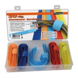 Cumpara ieftin Set cureluse cu sistem de prindere velcro pentru organizare cabluri Mannesmann 42610, 50 piese