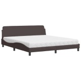 Cumpara ieftin Pat cu saltea Dover maro inchis 180x200cm material textil