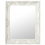 VidaXL Oglindă de perete &icirc;n stil baroc, alb, 50 x 60 cm