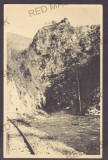 617 - POIENARI, Arges, railway &amp; TEPES Tower - old postcard, CENSOR - used 1918, Circulata, Printata