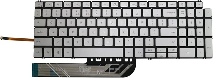 Tastatura laptop noua Dell Inspiron 15 7590 5584 5590 5593 5594 5598 SILVER without FRAME Backlit US