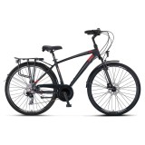 Bicicleta City Umit Ventura, M-460-ATB-S, culoare negru/rosu, roata 28&quot;, cadru 4... Cod:32836510002
