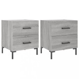 Cumpara ieftin Noptiere, 2 buc., gri sonoma, 40x35x47,5 cm, lemn compozit