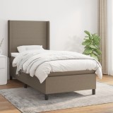 Cumpara ieftin Pat box spring cu saltea, gri taupe, 90x190 cm, textil