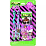 Set Igienă Orală Copii, Firefly, LOL Surprise Toothbrush Set, Curățare Delicată Dinți Copii, Protecție &Icirc;mpotriva Cariilor, 3 buc