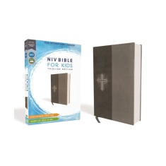 NIV Bible for Kids, Leathersoft, Gray, Red Letter Edition, Comfort Print: Thinline Edition
