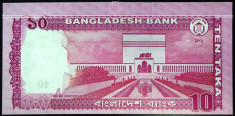 Bancnota exotica 10 TAKA - BANGLADESH, anul 2012 * Cod 223 B - UNC EROARE TIPAR foto