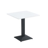 Cumpara ieftin Masa sufragerie, bistro,DTD laminat alb metal negru Rinaldo 70x70x75 cm