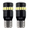 Bec de pozitie tip LED Canbus, T10 W2.1x9.5 W5W, 12V-24V, 18 SMD 3014 + 1SMD, culoare alb, AMIO, set 2 buc