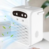 Cumpara ieftin Aer conditionat mini, rezervor de apa de 1000 ml, 3 viteze ale vantului, difuzor Bluetooth, lumina ambientala colorata, racire rapida, alb