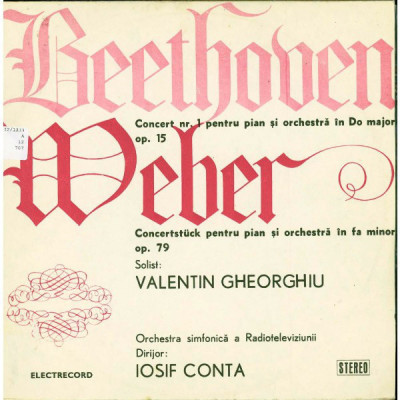 Vinyl/vinil - Beethoven &amp;ndash; Concert Nr. 1 Pentru Pian Și Orchestră &amp;Icirc;n Do Major foto