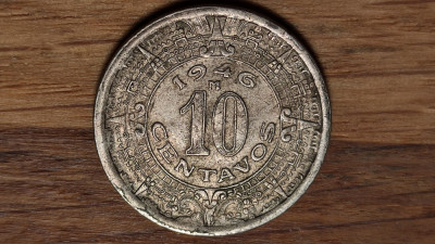 Mexic - moneda de colectie - 10 centavos 1946 - calendarul mayan - superba! foto