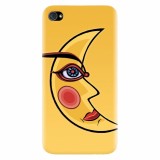 Husa silicon pentru Apple Iphone 4 / 4S, Yellow Moon