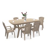 Cumpara ieftin Set mobilier de grădină Baltorini 6+1 cappuccino