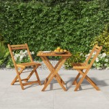 Set de bistro pliabil, 3 piese, lemn masiv de acacia GartenMobel Dekor, vidaXL