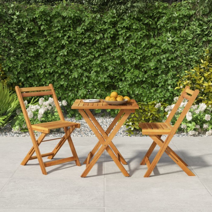 vidaXL Set de bistro pliabil, 3 piese, lemn masiv de acacia 319703