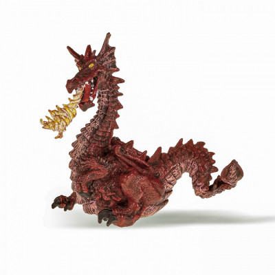 Papo Figurina Dragon Rosu Cu Flacara foto