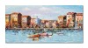 Tablou pictat manual living, dormitor, Veliere in port, 120x60cm ulei pe panza