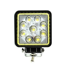 Proiector LED patrat de 27W 12/24V Spot Beam 30&deg; cu angel eyes LW016 Automotive TrustedCars