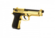 Replica pistol M9 Metal Gold Gas GBB WE foto