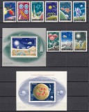 ROMANIA 1972 LP 814 LP 815 LP 816 INCHEIEREA PROGRAMULUI APOLLO SERIE+COLITA DANTELATA+COLITA NEDANTELATA STARE MNH