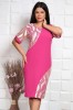 Rochie Ocazie Yves Fucsia Intens Marimea 60 Crep Stretch Broderie Rochii Evenimente Speciale