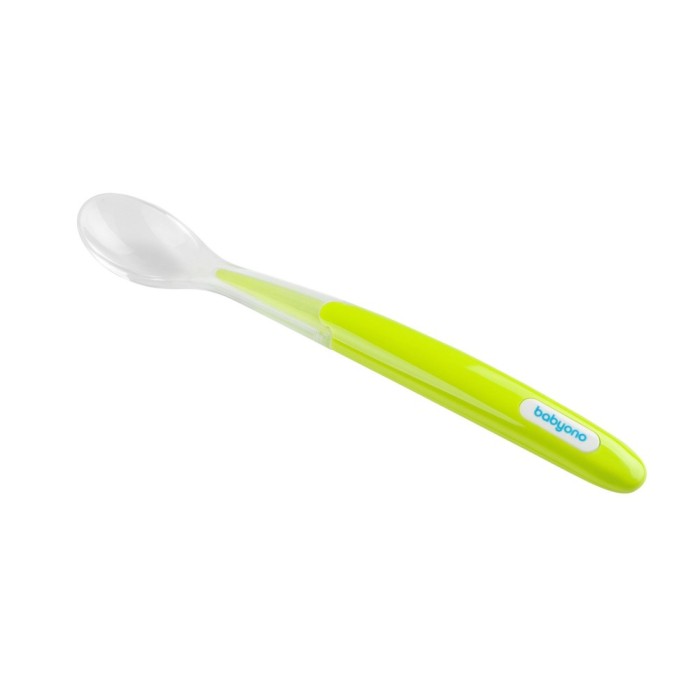 Lingurita din silicon pentru bebelusi 6+ luni BabyOno 1069V, Verde Lingurita din silicon pentru bebelusi 6+ luni BabyOno 1069V, Verde
