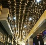 Instalatie de Craciun, perdea franjurata interconectabila, albastru, 5 m x 1 m, 240 leduri, 6029B, Gimihome