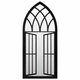 Cumpara ieftin Oglinda de gradina, negru, 100x45 cm, fier, uz exterior
