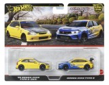 HOT WHEELS PREMIUM SET 2 MASINUTE METALICE HONDA CIVIC 99 TIP R EK9 SI HONDA CIVIC TIP R SCARA 1:64 SuperHeroes ToysZone, Mattel
