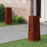vidaXL Lumină LED Solară pentru Alei 2 pcs Oțel Corten Oțel Corten 879757