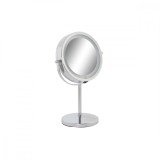 Oglinda cu efect de zoom si LED, DKD Home Decor, Metal, 21.5 x 13.5 x 32.5 cm, Argintiu