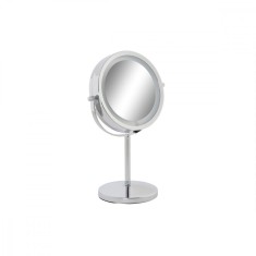 Oglinda cu efect de zoom si LED, DKD Home Decor, Metal, 21.5 x 13.5 x 32.5 cm, Argintiu foto