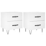 Noptiere, 2 buc., alb, 40x35x47,5 cm, lemn compozit, DKD Home Decor