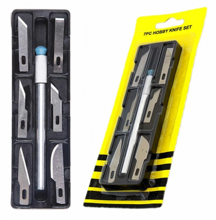 Set 6 buc. cutter + diverse lame de schimb pentru folie autocolant, AVX-AG607A FAVLine Selection